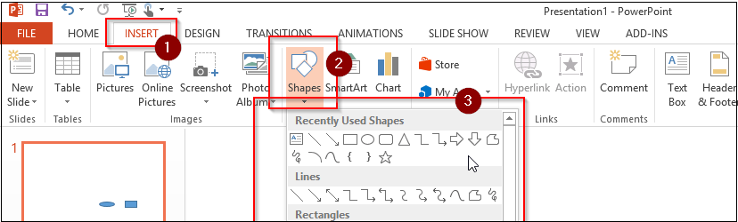 Insert Tab - Shapes