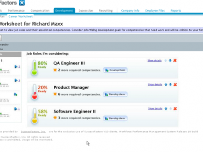 Screenshot of SAP SuccessFactors