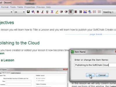 Screenshot of SoftChalk Cloud
