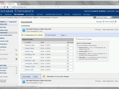 Screenshot of Jenzabar