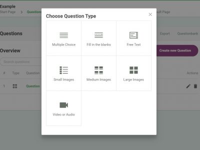 Screenshot of Online Exam Builder