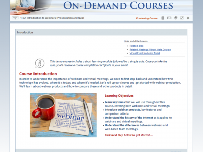 Screenshot of Classroom LMS