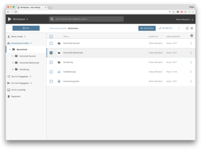 Screenshot of Edu-Sharing