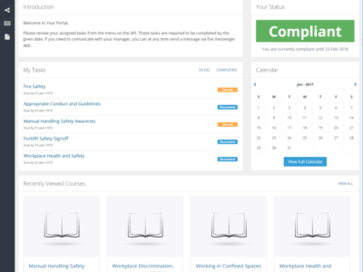 Screenshot of Engage LMS