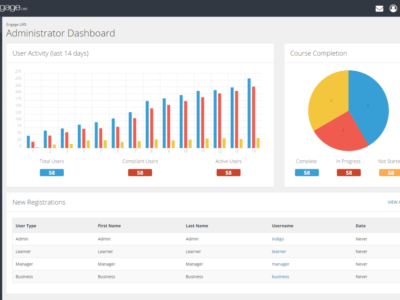 Screenshot of Engage LMS