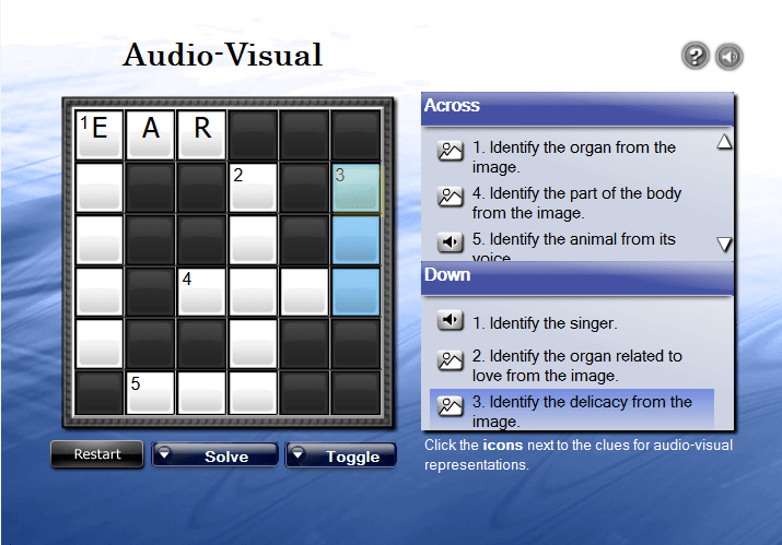 Audio Visual Crossword