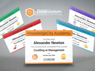 Screenshot of KnowledgeCity LMS