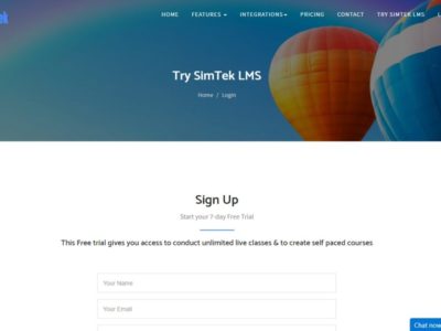 Screenshot of Simtek LMS