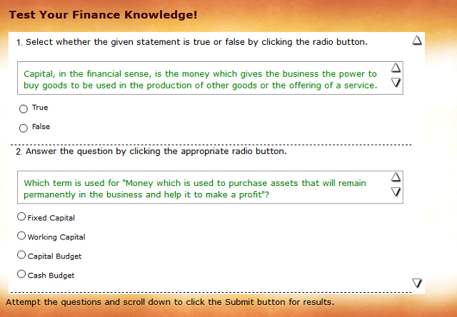 One-Page Assessment