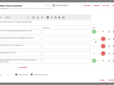 Screenshot of Area9 Rhapsode™