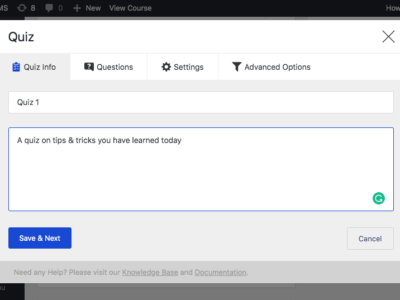 Screenshot of Tutor LMS