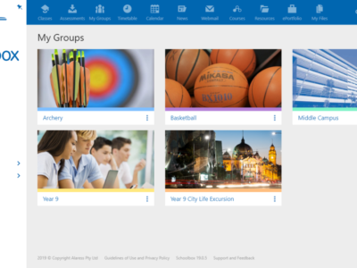 Screenshot of Schoolbox