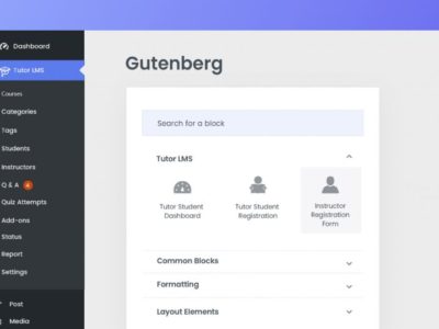 Screenshot of Tutor LMS