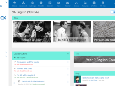 Screenshot of Schoolbox