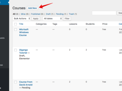 Screenshot of Tutor LMS