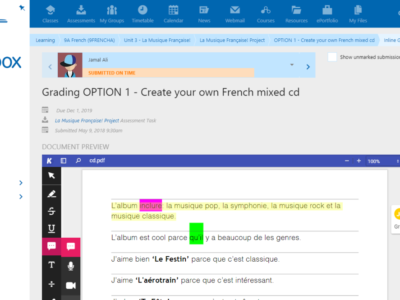 Screenshot of Schoolbox