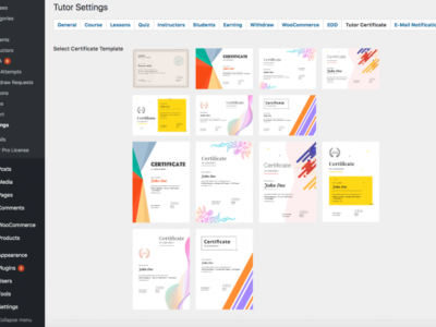 Screenshot of Tutor LMS