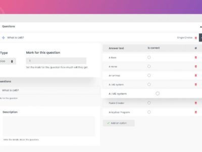 Screenshot of Tutor LMS