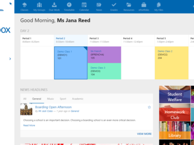 Screenshot of Schoolbox