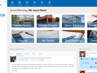 Screenshot of Schoolbox