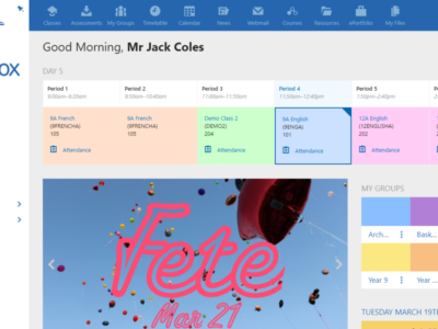Screenshot of Schoolbox