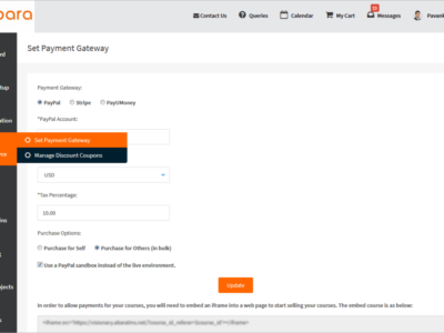 Screenshot of Abara LMS