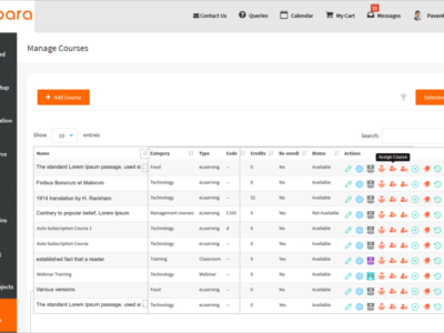 Screenshot of Abara LMS