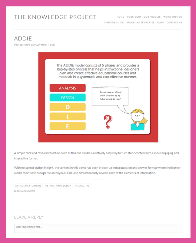 the knowledge project instructional design example