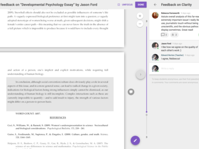 Screenshot of Peer Review by FeedbackFruits
