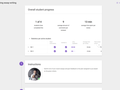 Screenshot of Peer Review by FeedbackFruits