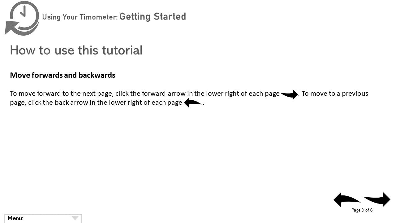 tutorial page from an elearning course