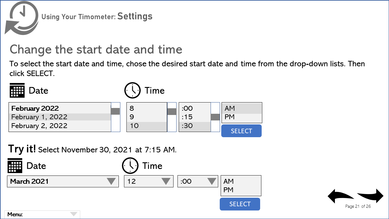 Example content interaction in an asynchronous course