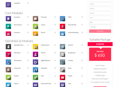 Screenshot of OpenEduCat