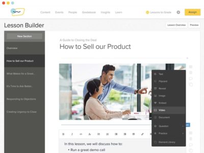 Screenshot of Lessonly