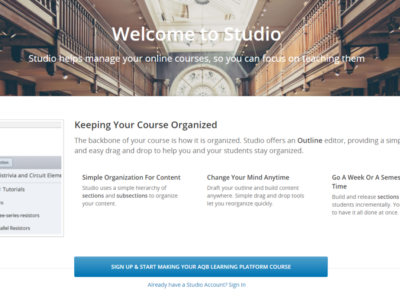 Screenshot of aQb LMS