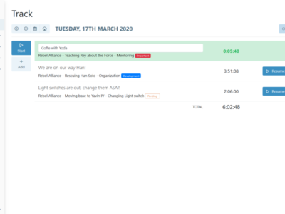 Screenshot of My Hours