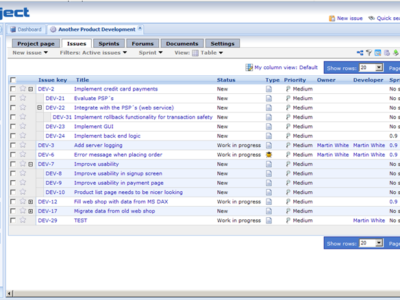 Screenshot of VisionProject
