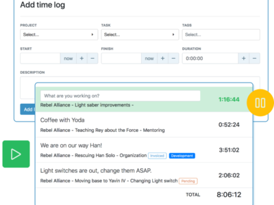 Screenshot of My Hours
