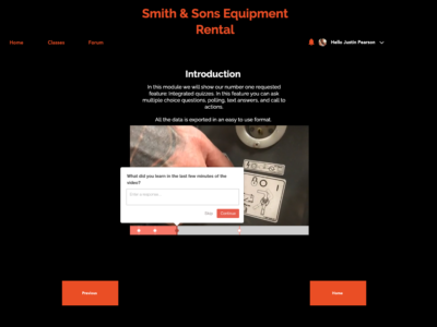 Screenshot of ETT Learn