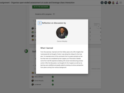 Screenshot of Discussion Assignment by FeedbackFruits