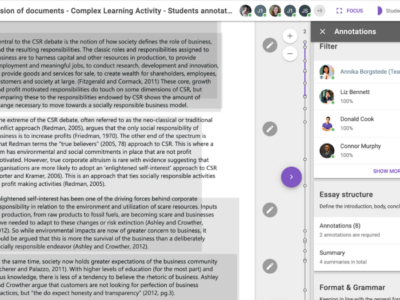 Screenshot of Comprehension by FeedbackFruits