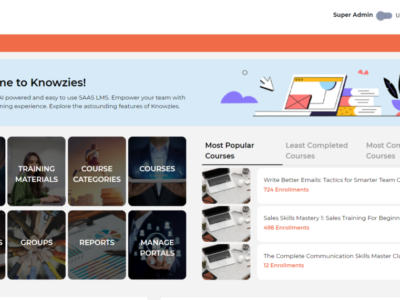 Screenshot of KnowziesLMS