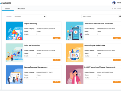 Screenshot of MapleLMS