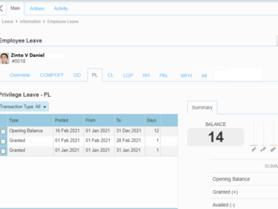 Screenshot of greytHR