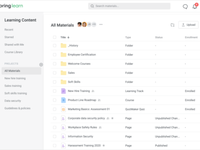 Screenshot of iSpring Learn