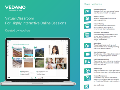 Screenshot of VEDAMO Virtual Classroom