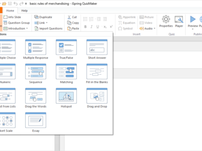 Screenshot of iSpring QuizMaker