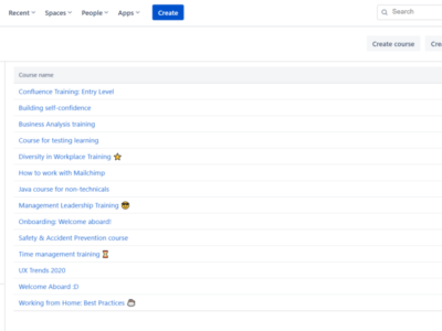 Screenshot of izi - LMS for Confluence