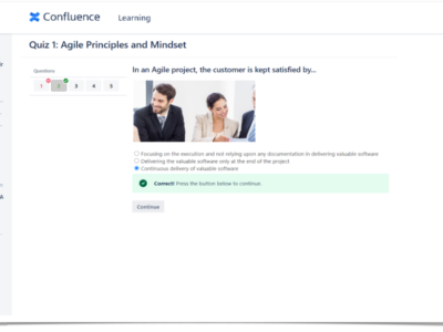 Screenshot of izi - LMS for Confluence
