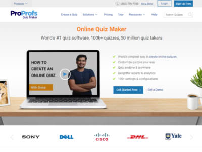 Screenshot of ProProfs Quiz Maker